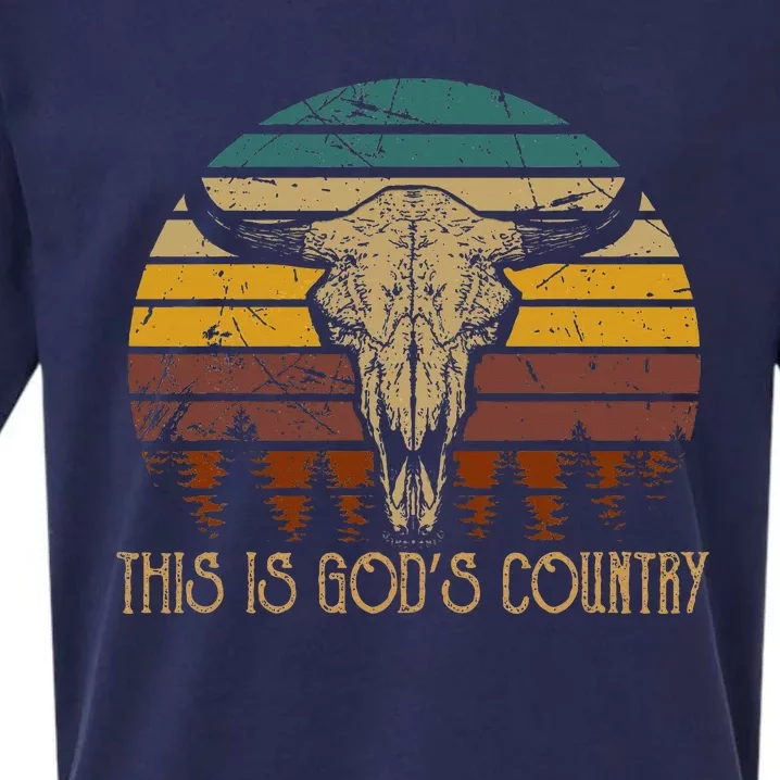 This Is GodS Music Country Outfit Bull Skulls Western Howdy Sueded Cloud Jersey T-Shirt