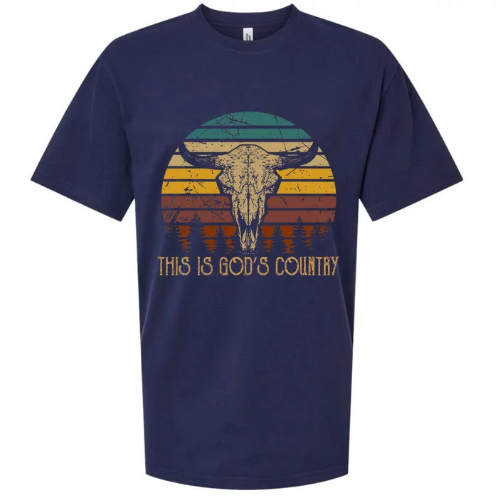 This Is GodS Music Country Outfit Bull Skulls Western Howdy Sueded Cloud Jersey T-Shirt