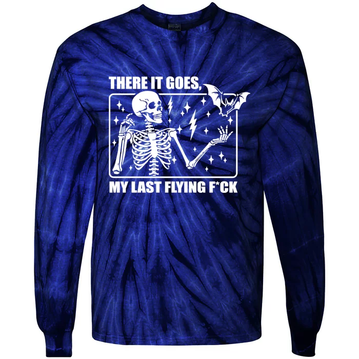 There It Goes My Last Flying Halloween Mom Tie-Dye Long Sleeve Shirt