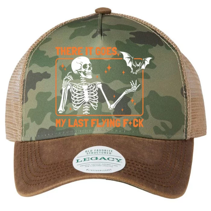 There It Goes My Last Flying Funny Halloween Skeleton Bat Meaningful Gift Legacy Tie Dye Trucker Hat