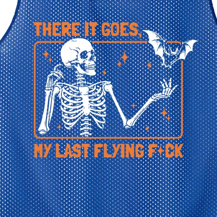 There It Goes My Last Flying Funny Halloween Skeleton Bat Meaningful Gift Mesh Reversible Basketball Jersey Tank