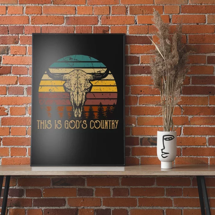 This Is GodS Music Country Outfit Bull Skulls Western Howdy Poster