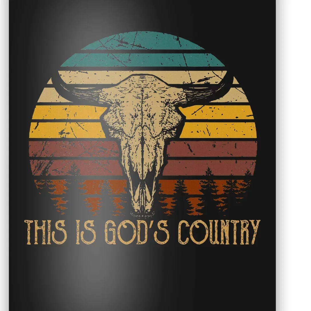 This Is GodS Music Country Outfit Bull Skulls Western Howdy Poster