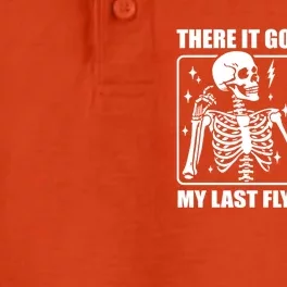 There It Goes My Last Flying F Halloween Skeleton Gift Dry Zone Grid Performance Polo