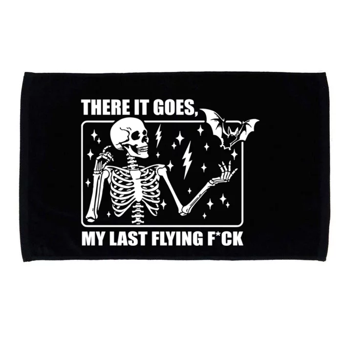 There It Goes My Last Flying F Halloween Skeleton Gift Microfiber Hand Towel