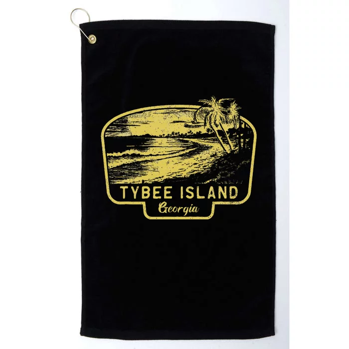 Tybee Island Georgia Beach Surf Vintage Platinum Collection Golf Towel