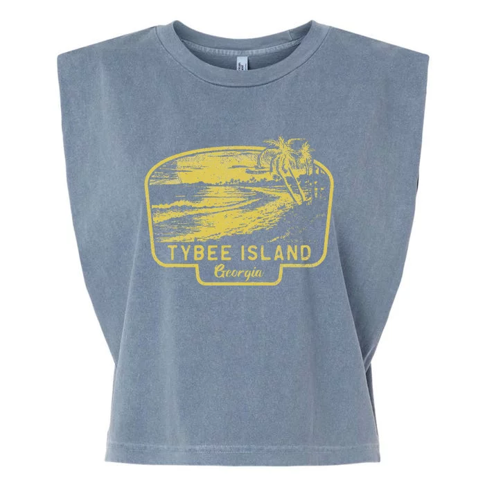 Tybee Island Georgia Beach Surf Vintage Garment-Dyed Women's Muscle Tee