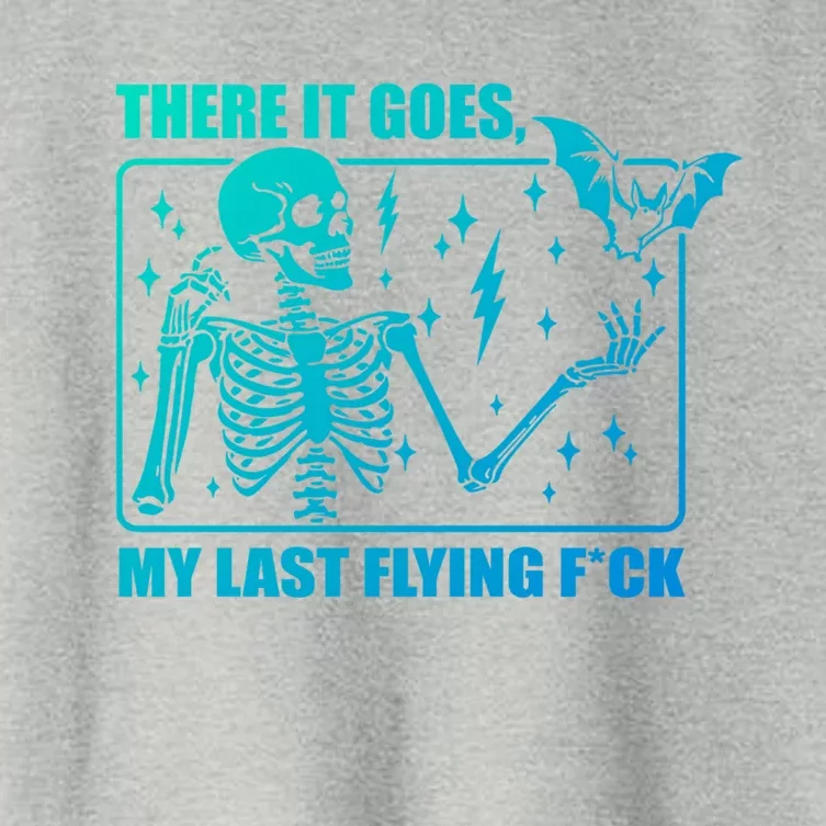 There It Goes My Last Flying F Halloween Skeleton Gift Women's Crop Top Tee