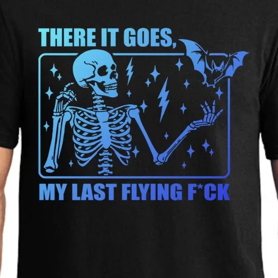 There It Goes My Last Flying F Halloween Skeleton Cute Gift Pajama Set