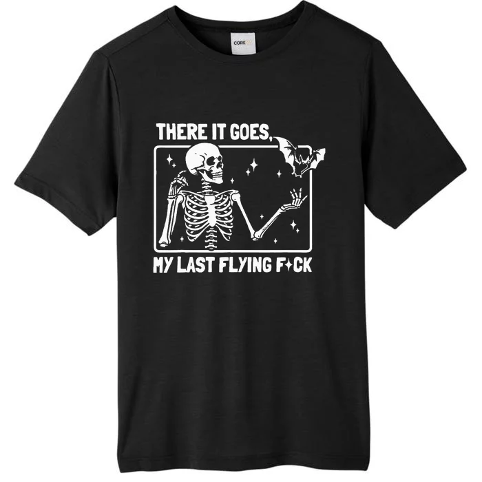 There It Goes My Last Flying F Skeletons Funny Halloween ChromaSoft Performance T-Shirt