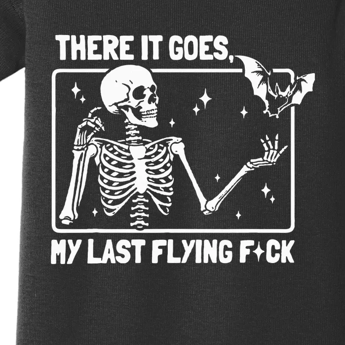 There It Goes My Last Flying F Skeletons Funny Halloween Baby Bodysuit