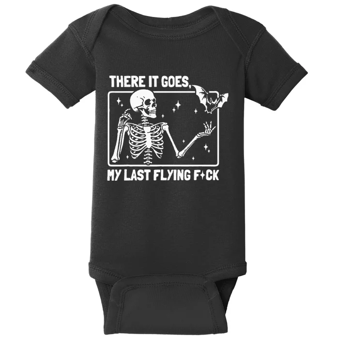 There It Goes My Last Flying F Skeletons Funny Halloween Baby Bodysuit