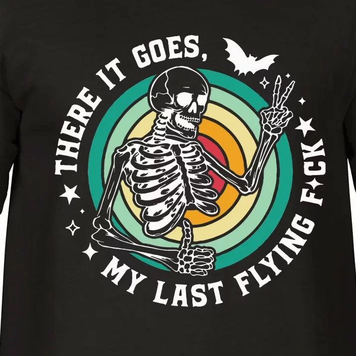 There It Goes My Last Flying F Halloween Mom Retro Skeleton Comfort Colors T-Shirt