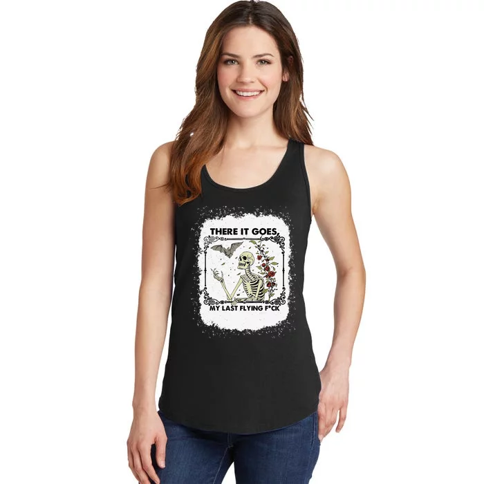 There It Goes My Last Flying F Halloween Skeleton Ladies Essential Tank