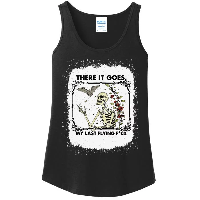 There It Goes My Last Flying F Halloween Skeleton Ladies Essential Tank