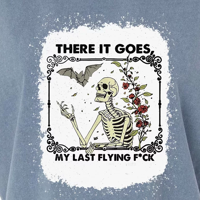 There It Goes My Last Flying F Halloween Skeleton Garment-Dyed Women's Muscle Tee