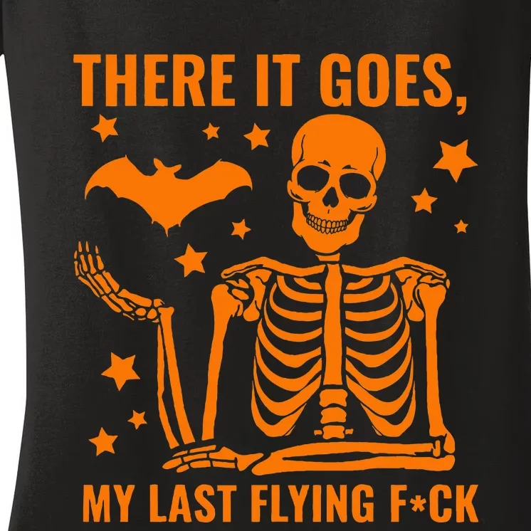 There It Goes My Last Flying F Skeletons Women's V-Neck T-Shirt