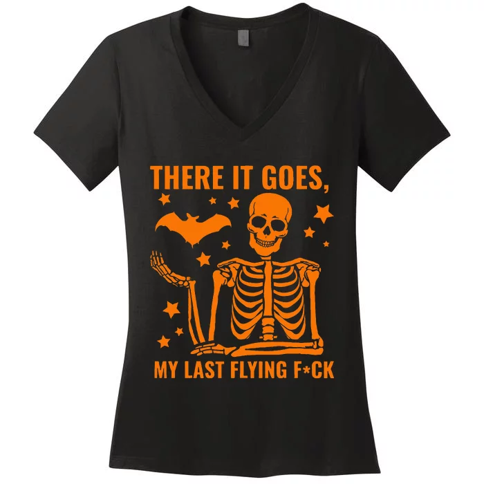 There It Goes My Last Flying F Skeletons Women's V-Neck T-Shirt