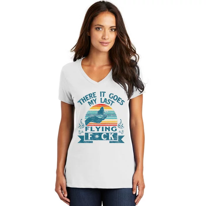 There It Goes My Last Flying Retro Halloween Women's V-Neck T-Shirt