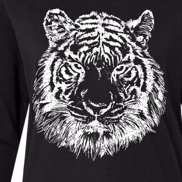 Tiger Cool Design Womens Cotton Relaxed Long Sleeve T-Shirt