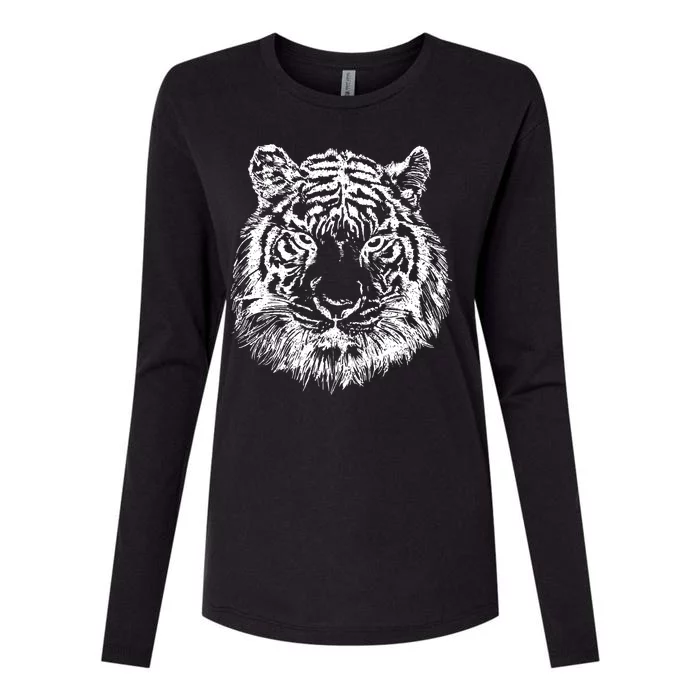 Tiger Cool Design Womens Cotton Relaxed Long Sleeve T-Shirt