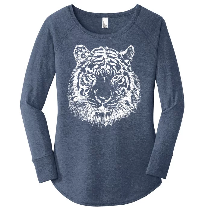 Tiger Cool Design Women's Perfect Tri Tunic Long Sleeve Shirt