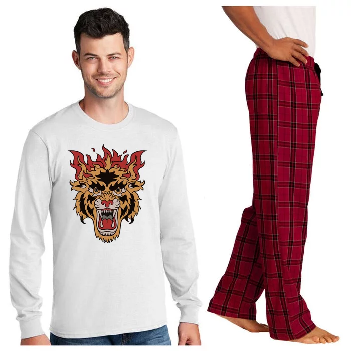 Tiger Flames Long Sleeve Pajama Set