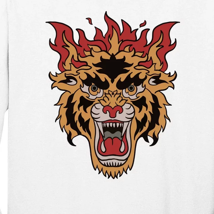 Tiger Flames Tall Long Sleeve T-Shirt