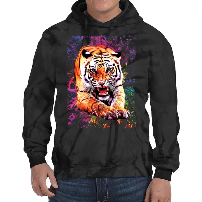 Tiger Jungle Colorful Tie Dye Hoodie