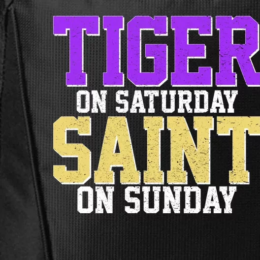 Tiger On Saturday Saint On Sunday Louisiana Football City Backpack