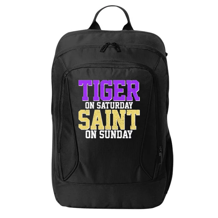 Tiger On Saturday Saint On Sunday Louisiana Football City Backpack