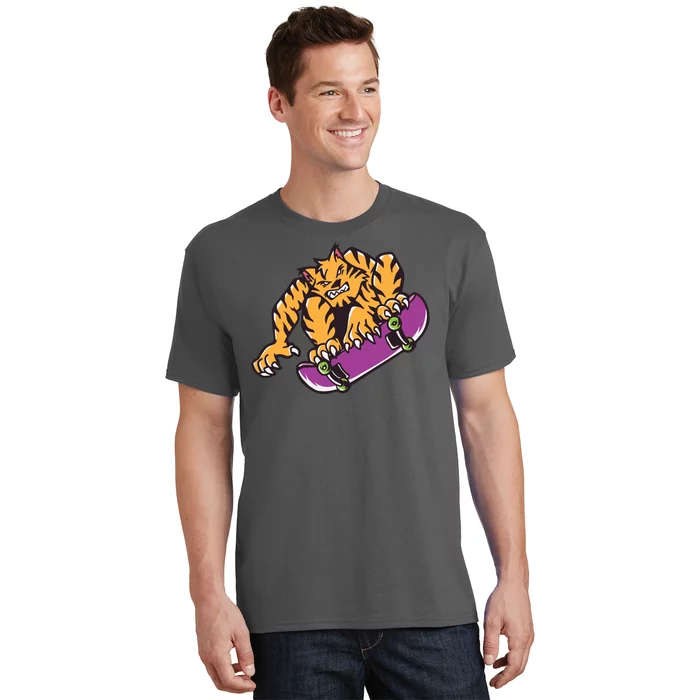 Tiger Skateboarding Cartoon T-Shirt