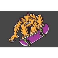 Tiger Skateboarding Cartoon Bumper Sticker