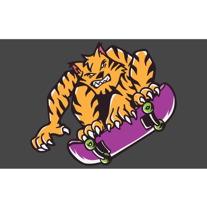 Tiger Skateboarding Cartoon Bumper Sticker