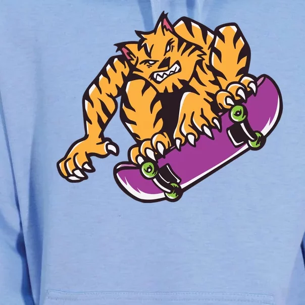 Tiger Skateboarding Cartoon Unisex Surf Hoodie