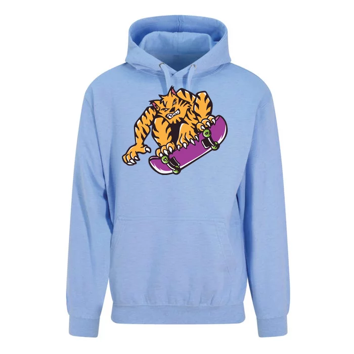 Tiger Skateboarding Cartoon Unisex Surf Hoodie