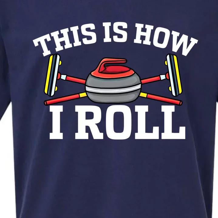 This Is How I Roll Broom Curler Ice Sports Lover Curling Gift Sueded Cloud Jersey T-Shirt