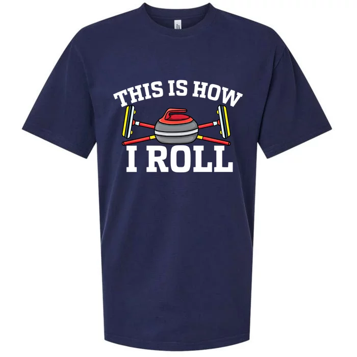 This Is How I Roll Broom Curler Ice Sports Lover Curling Gift Sueded Cloud Jersey T-Shirt