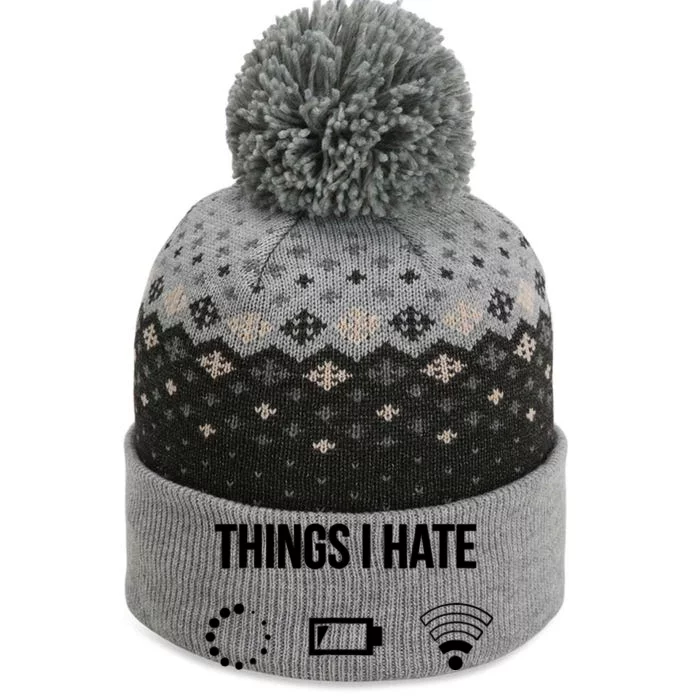 Things I Hate Programmer Gamer Cool Gift The Baniff Cuffed Pom Beanie