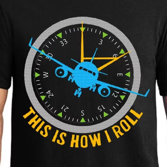 This Is How I Roll Airplane Pilot  Aviation Pajama Set