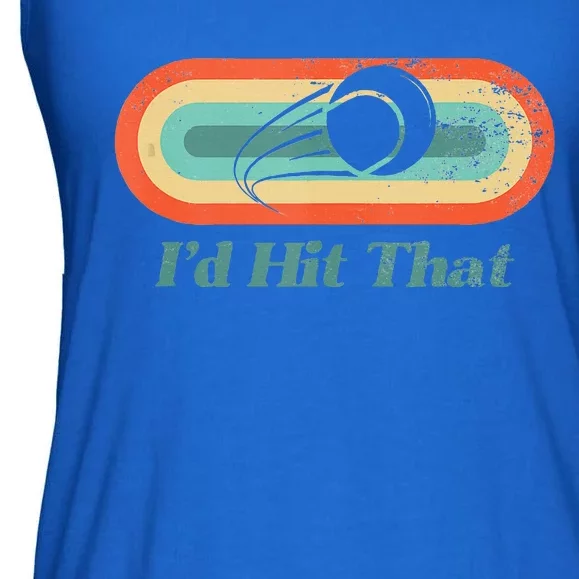 Tennis I'd Hit That Funny Design Tank Top Ladies Essential Flowy Tank