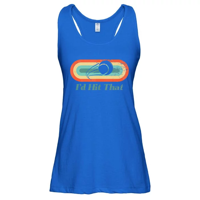 Tennis I'd Hit That Funny Design Tank Top Ladies Essential Flowy Tank