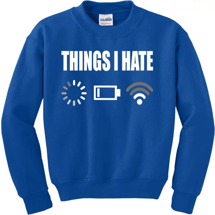 Things I Hate Programmer Outfit Gamer Fun Gift Idea Gift Kids Sweatshirt