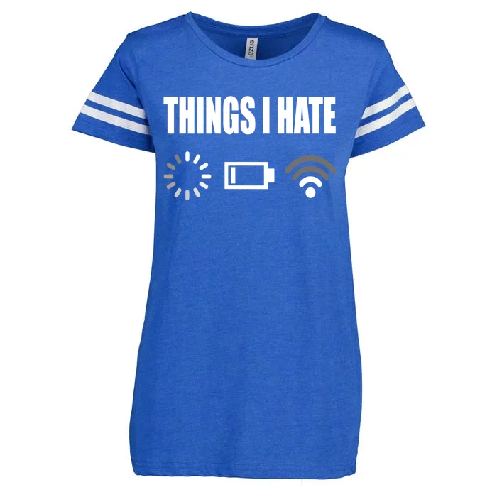 Things I Hate Programmer Outfit Gamer Fun Gift Idea Gift Enza Ladies Jersey Football T-Shirt