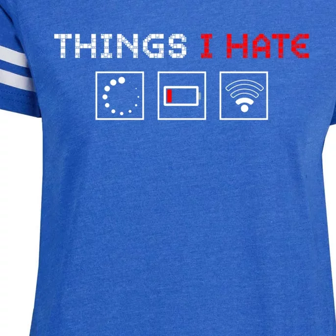 Things I Hate Programmer Outfit Gamer Fun Funny Gift Idea And Gaming Gift Enza Ladies Jersey Football T-Shirt