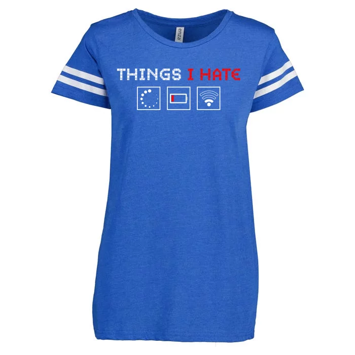 Things I Hate Programmer Outfit Gamer Fun Funny Gift Idea And Gaming Gift Enza Ladies Jersey Football T-Shirt