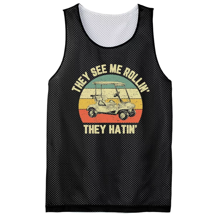 This is How I Roll Golf Cart Funny Golfers Mesh Reversible Basketball Jersey Tank