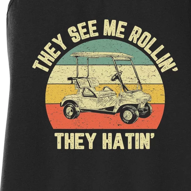 This is How I Roll Golf Cart Funny Golfers Women's Racerback Tank