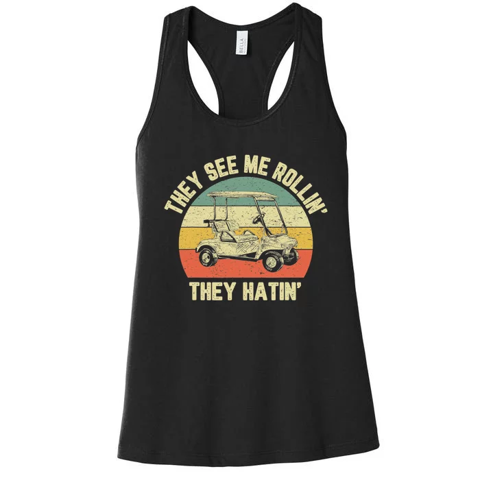 This is How I Roll Golf Cart Funny Golfers Women's Racerback Tank