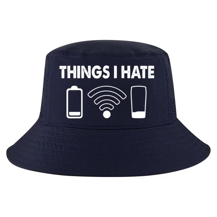 Things I Hate Battery Wifi Empty Beer Things I Hate Gift Cool Comfort Performance Bucket Hat